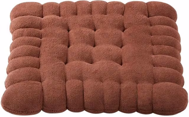 Kelvenix Milk Velvet Cookies Dark Coffee Cotton Seat Cushion Mat in Brown, W/D/H: 100 x 190 x 7 cm – 1