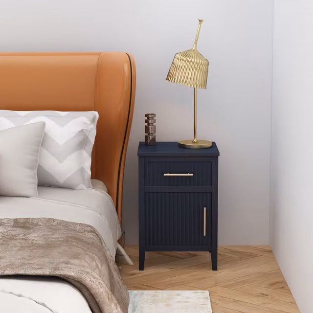Cabinet Bits Monti Grey Bedside Table with 1 Drawer and 1 Door