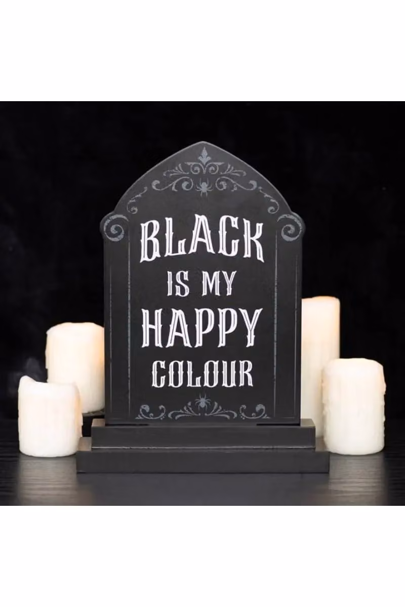 KDMD Black is My Happy Colour Tabletop Standing Sign – 3