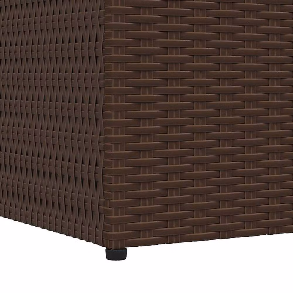 Berkfield Home Garden Storage Box in Brown Poly Rattan and Steel, W/D/H: 150 x 100 x 100 cm – 7