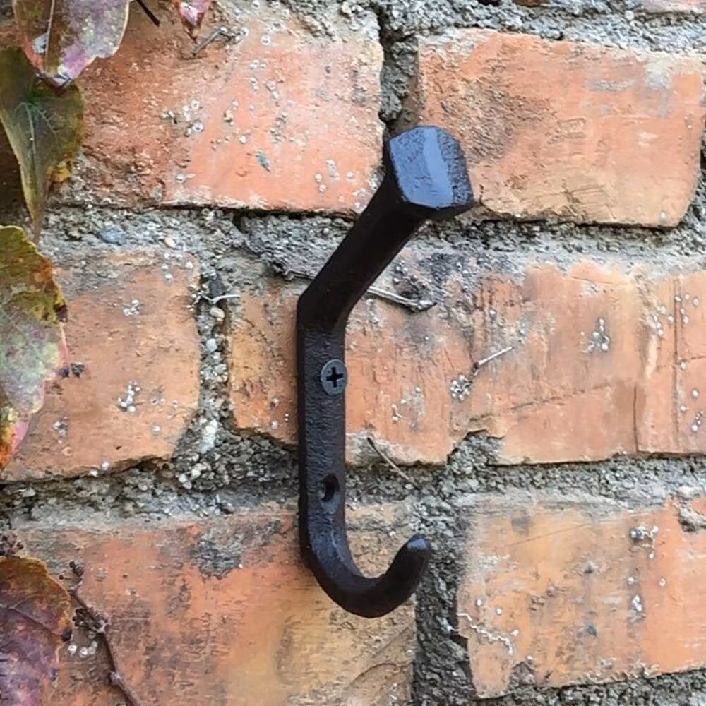 SPETLEK Iron Style Double Wall Mounted Coat Hook in Black – 4