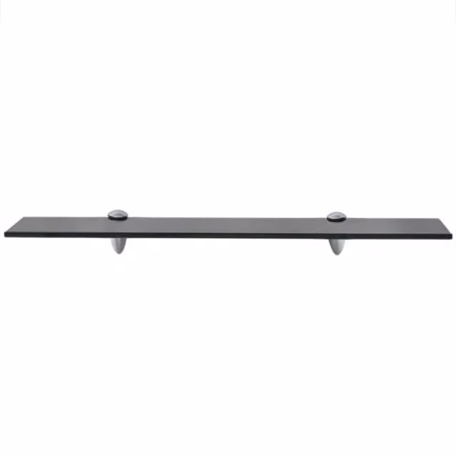 Berkfield Home Black Glass Floating Wall Mounted Shelf W: 60 cm, D: 20 cm – 1