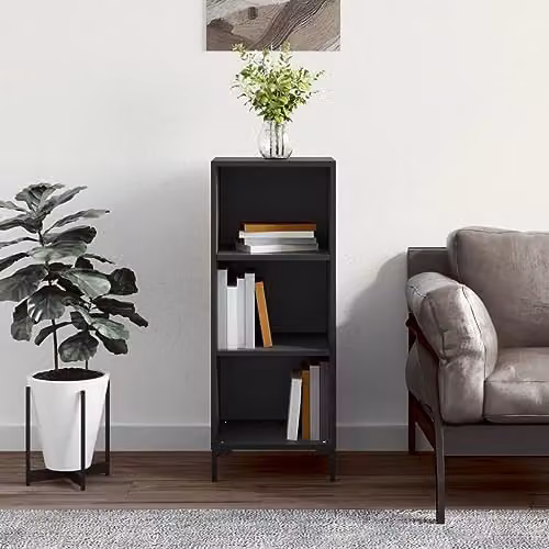 vidaXL Black MDF Sideboard, W/D/H: 34.5 x 32.5 x 90 cm – 2