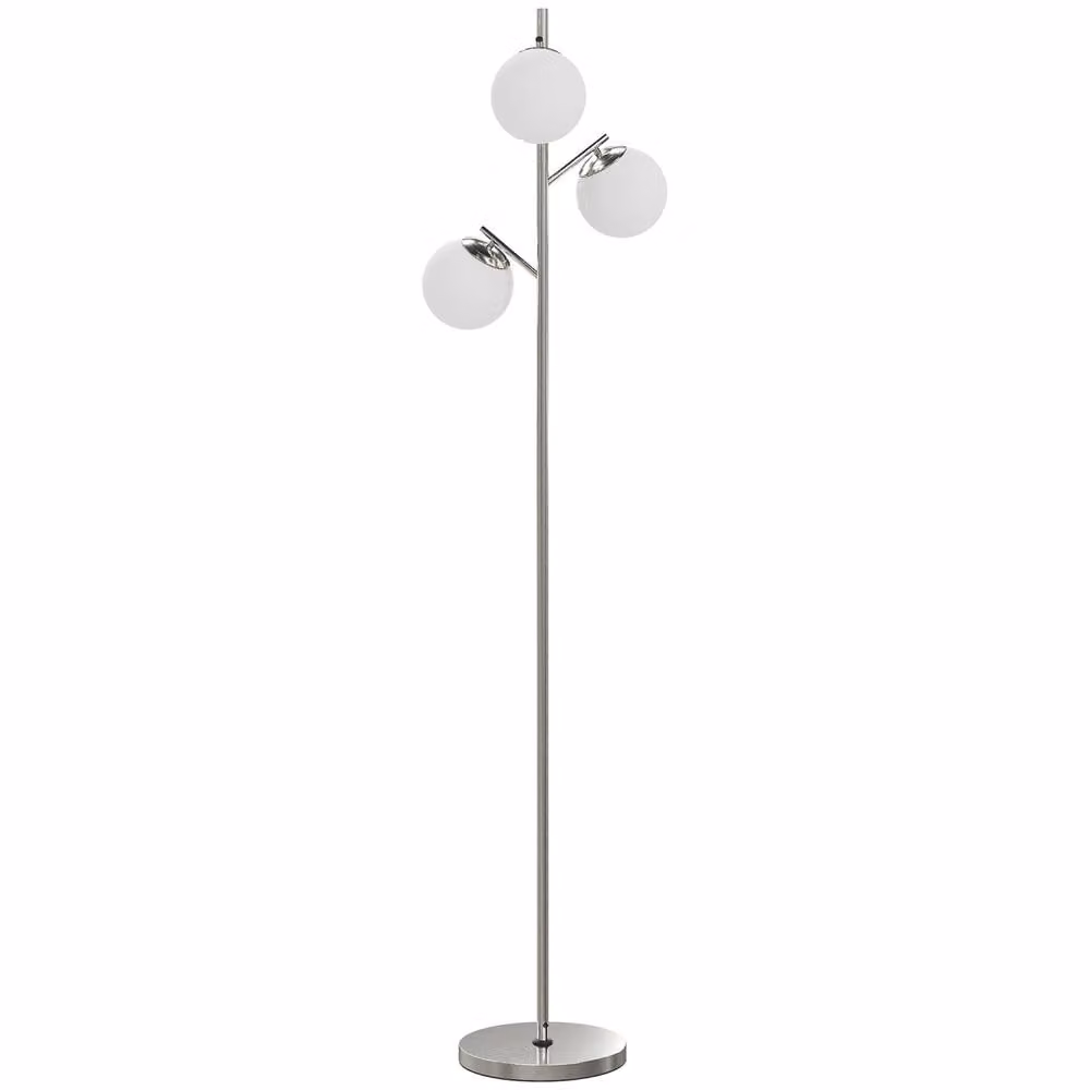 Wyld Haus Kaniri 3 Light Silver Tree Floor Lamp with Glass Globe Shades – 2