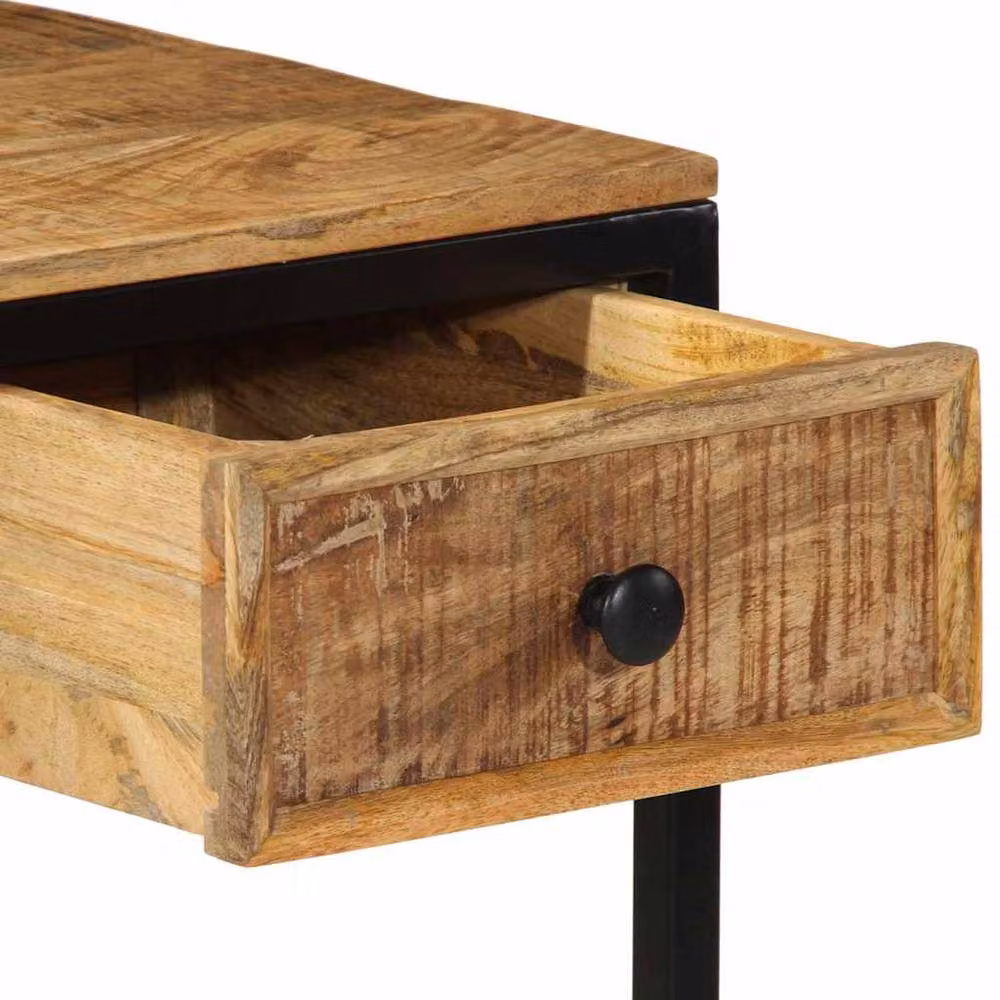 Berkfield Home Industrial Writing Desk in Brown Solid Mango Wood W/D/H: 105 x 50 x 75 cm – 4