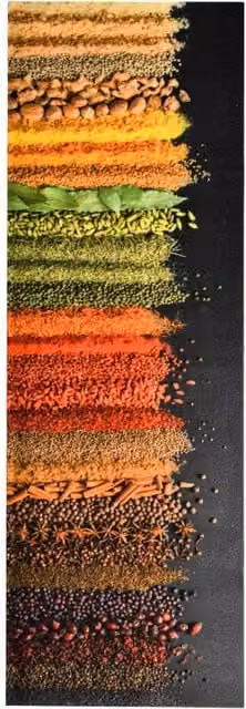 Berkfield Home Spice Washable Non-Slip Striped Kitchen Carpet, Multicolour, W/D/H: 60 x 300 cm