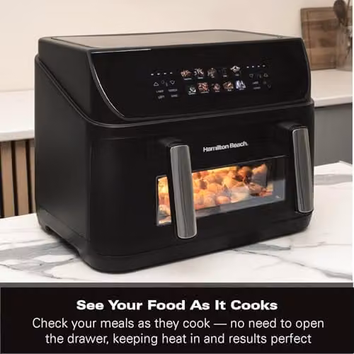 Hamilton Beach 10L Dual Zone FlexiZone Air Fryer with LCD Touchscreen and Vortex Technology, Black HB983AP – 4