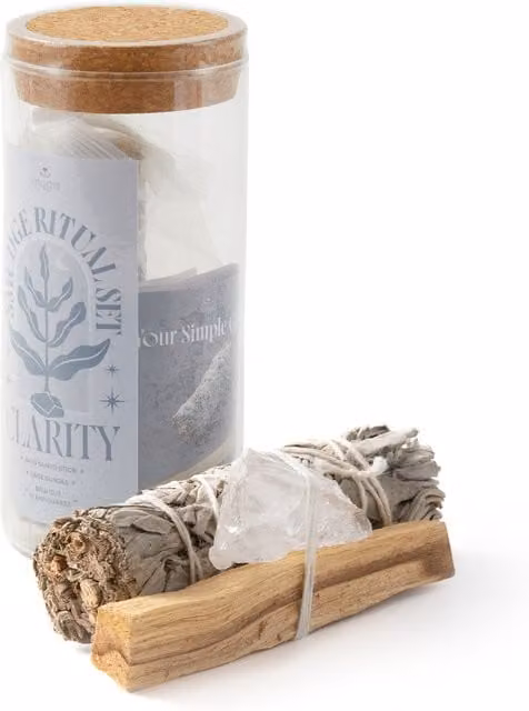 Myga Smudge Pack with Clear Quartz in White and Transparent