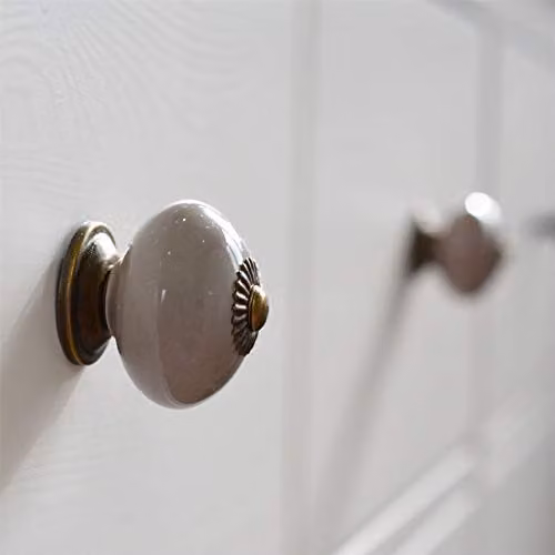 Nicola Spring Polished Grey Ceramic Cabinet Knobs, Pack of 6 – 4