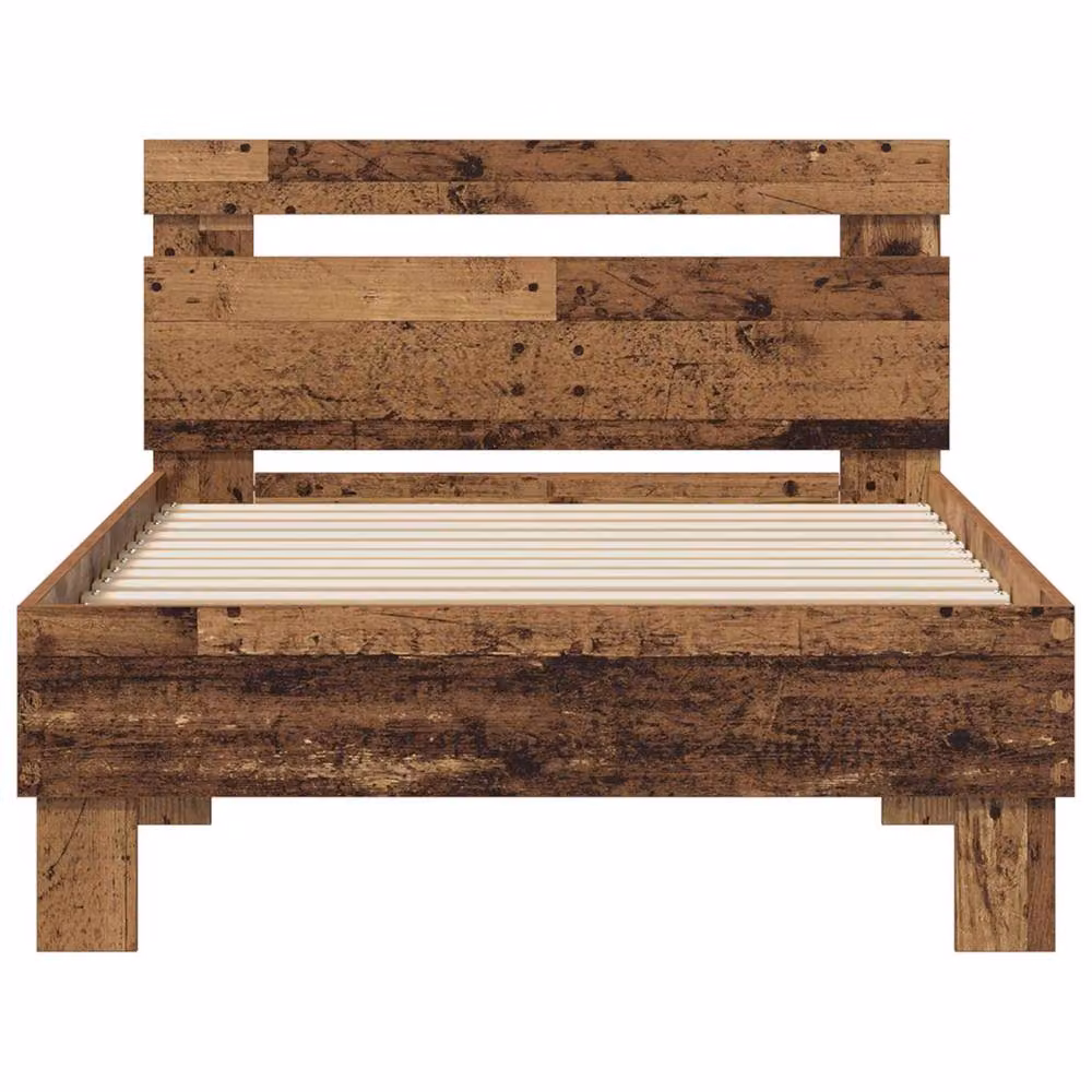 Berkfield Home Modern Bed Frame in Brown Engineered Wood, W/D/H: 98.5 x 200 x 31 cm – 3