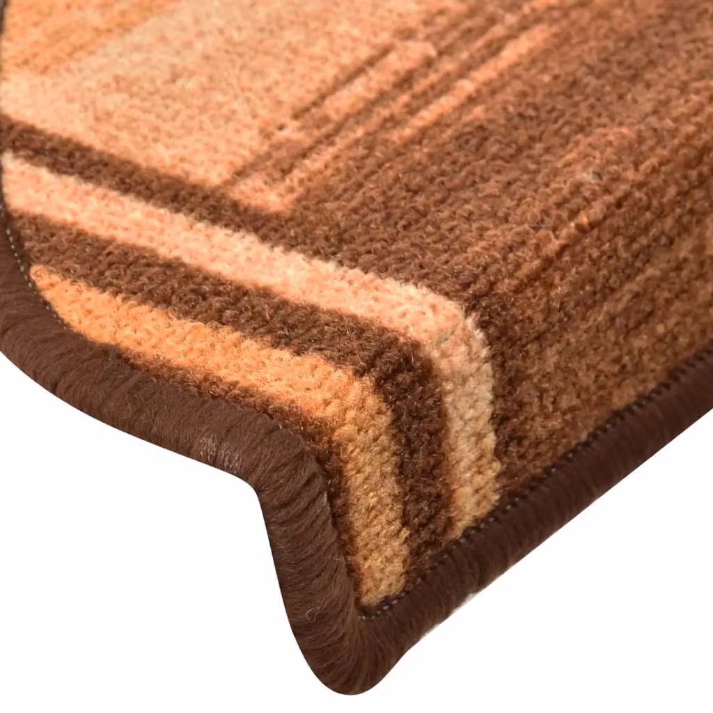 Berkfield Home Self-adhesive Stair Mats, 15 Pieces, Brown, W: 65 cm, D: 21 cm, H: 4 cm – 3