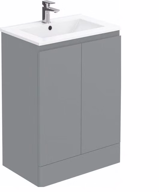 Balterley Matt Grey Freestanding Vanity Basin Unit, W: 60 cm, H: 80 cm