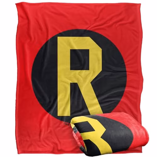 LOGOVISION DC Originals Robin Logo Super Soft Silky Touch Fleece Throw Blanket, Multicolour, W: 127.0 cm x H: 152.4 cm