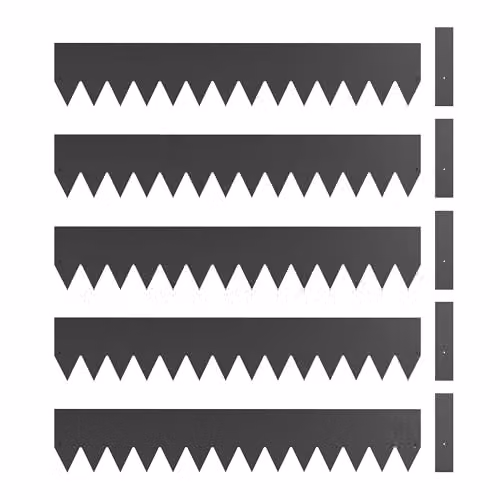 Outsunny 5-Piece Metal Picket Garden Fence Panels, Black, W: 102 cm, H: 20 cm – 1