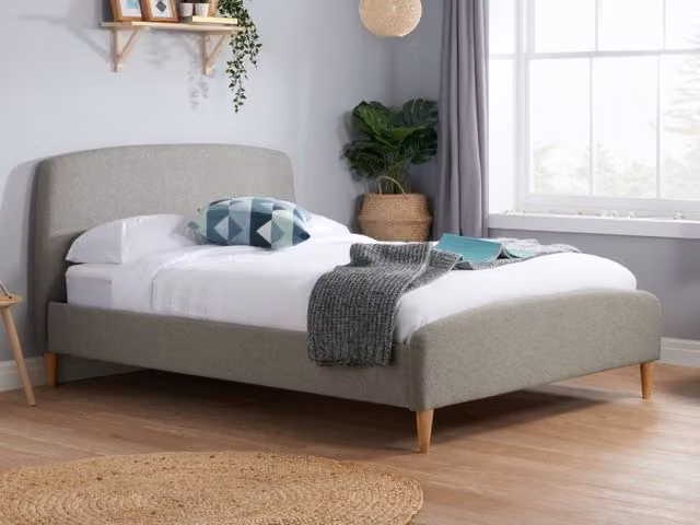Birlea Quebec Upholstered Fabric Bed Frame in Grey, 140 x 200 cm – 1