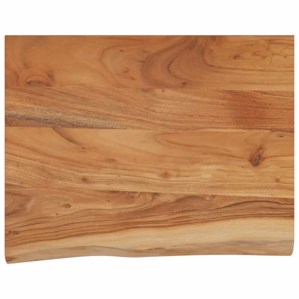 Berkfield Home Rectangular Acacia Solid Wood Wall Shelf with Live Edge, Brown, W: 50 cm, D: 40 cm, H: 2.5 cm – 2