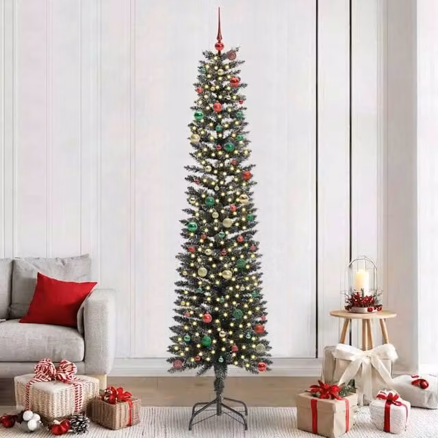 Berkfield Home Green Artificial Christmas Tree with 300 LEDs, W/D/H: 58 x 58 x 240 cm – 1