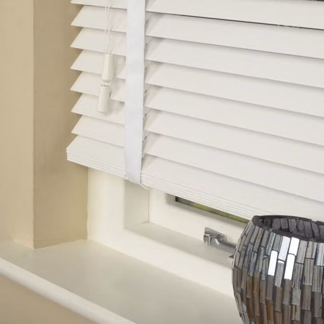 Terrys Made To Measure 35mm Wood Essence Venetian Blinds in True White