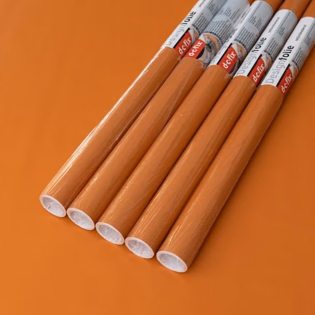 dc fix Matt Terracotta Self Adhesive Vinyl Wrap for Kitchen Doors and Furniture, Orange, W: 67.5 cm, L: 2 m (Pack of 5)