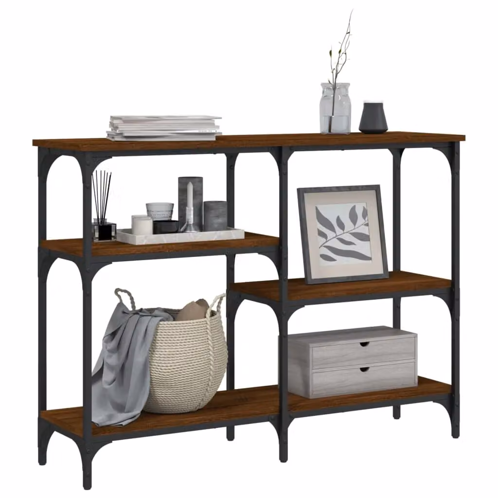 Berkfield Home Console Table in Brown Oak, W/D/H: 102 x 29 x 75 cm – 3