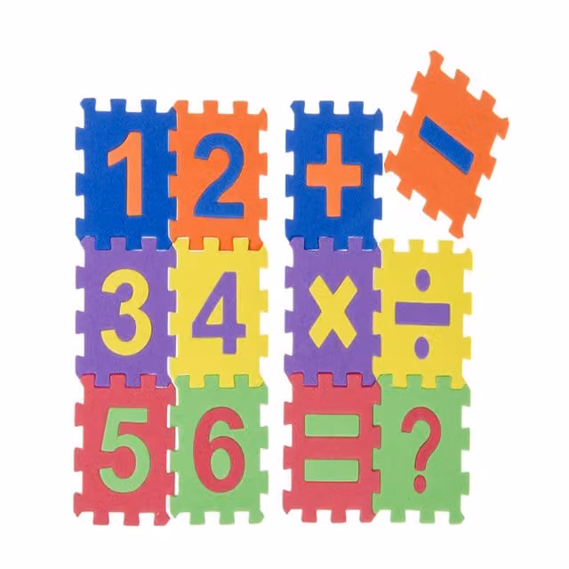 LG-Imports Pack of 2 Multicolour Foam Calculation Puzzle Game Sheets for Cognitive Development