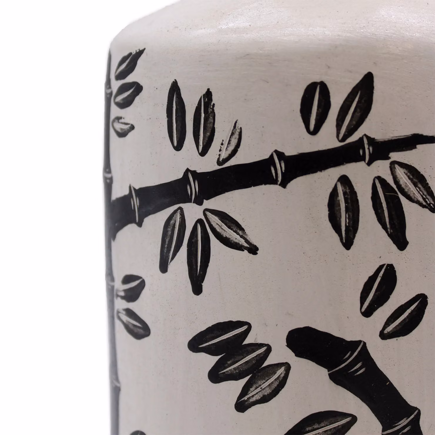 KDMD Bamboo Motif Ceramic Straight Vase in Beige, White or Black, H 32.0 cm x W 14.0 cm x D 14.0 cm – 5