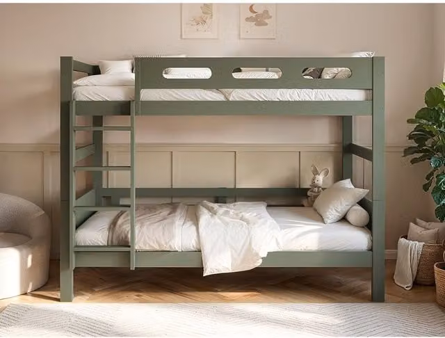 Flair Furnishings Elijah Detachable Wooden Bunk Bed in Green, W/D/H: 200 x 90 x 195 cm – 1