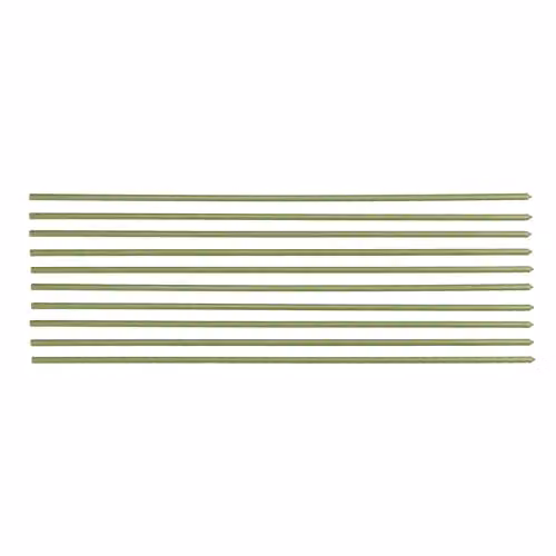 Garden Gear Green Plastic-Coated Metal Plant Support Stakes with Cane Connectors, Height: 75 cm (Pack of 10) – 1