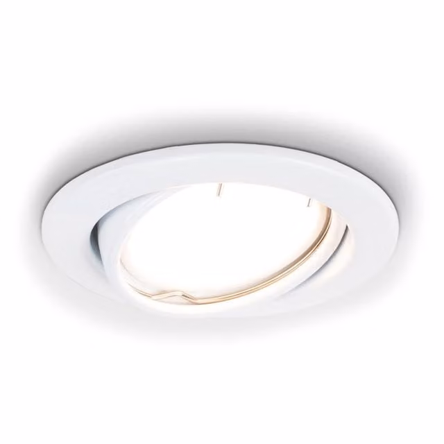 MiniSun Pack of 6 Fire Rated Gloss White Tiltable GU10 Recessed Ceiling Downlights with 5W Warm White LED Bulbs