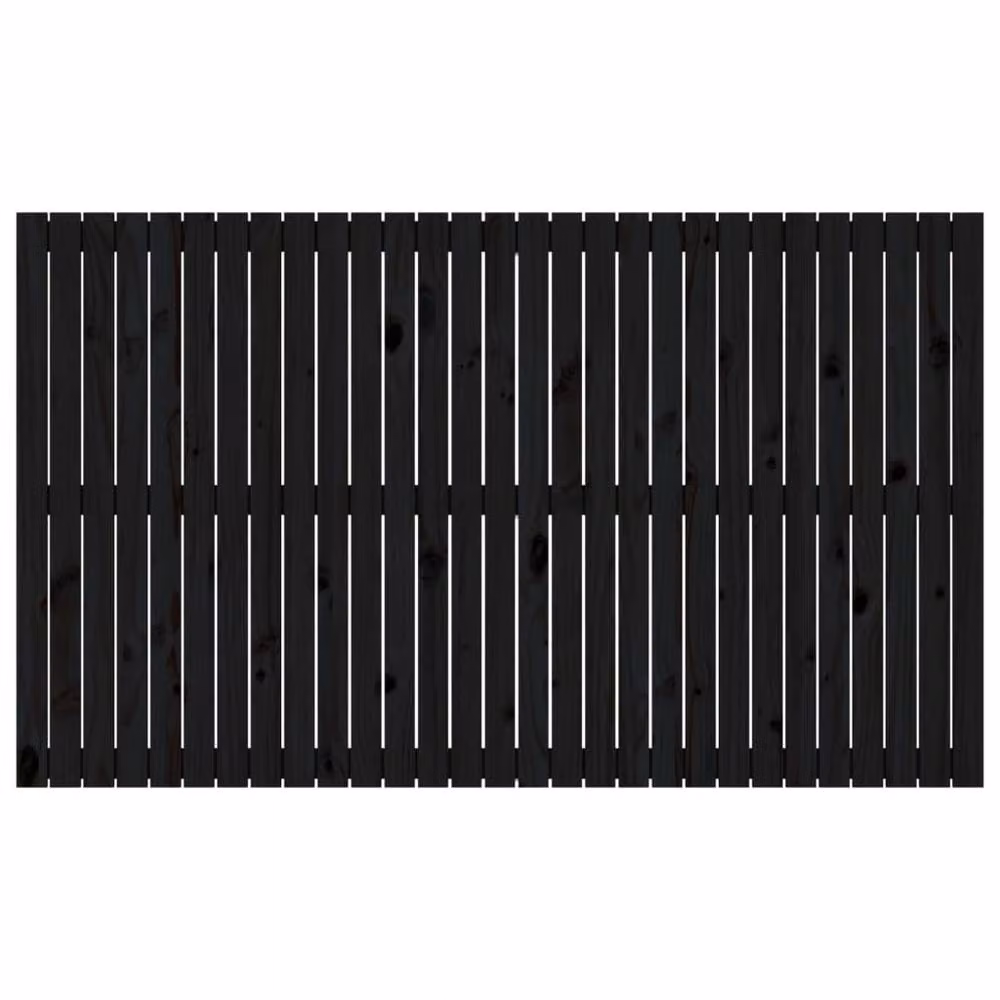 Berkfield Home Black Rustic Solid Pine Wall Mount Headboard, W: 185 cm, D: 3 cm, H: 110 cm – 4