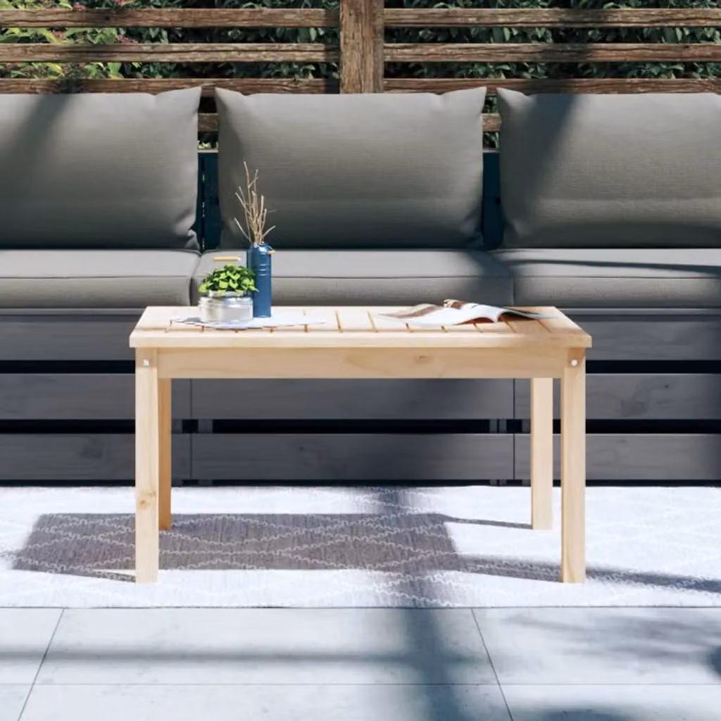Berkfield Home Rustic Solid Wood Pine Garden Table, Brown, W/D/H: 82.5 x 50.5 x 45 cm – 2