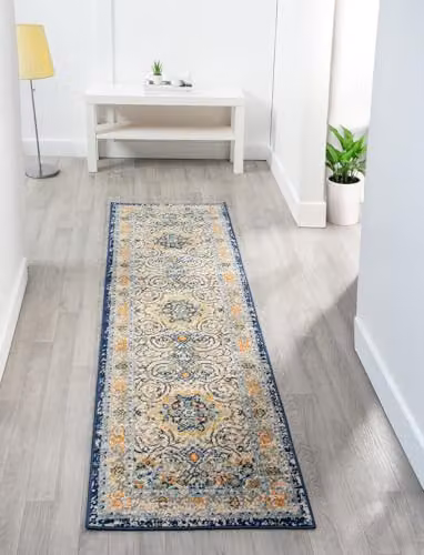 Desire Rugs San Marino Multicolour Traditional Floral Runner Rug, W: 60 cm, L: 220 cm