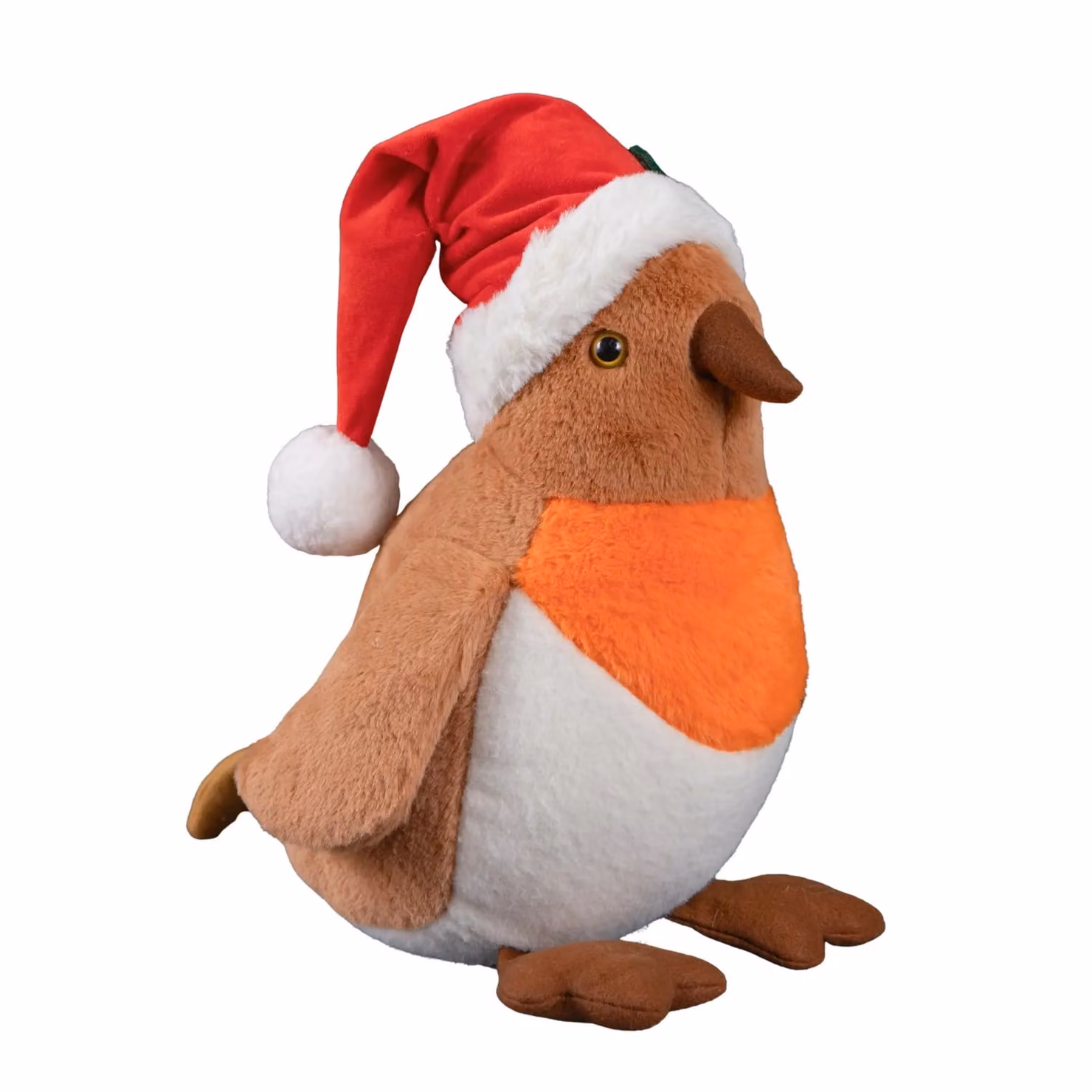 Samuel Alexander Red Plush Christmas Robin Tabletop Decoration with Santa Hat, Height: 40 cm – 7