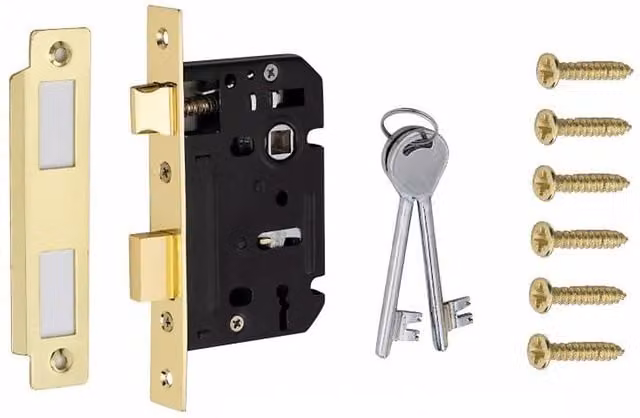 Golden Grace Brass Mortise Door Lock in Gold