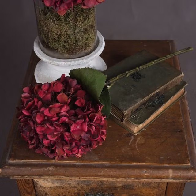 Love Lace Autumn Ruby Red Hydrangea Artificial Flower