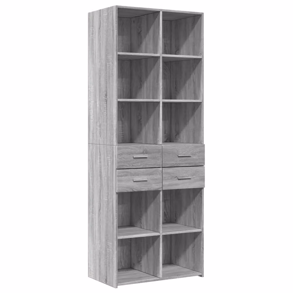 Berkfield Home Grey Sonoma Highboard in Engineered Wood, W/D/H: 70 x 42.5 x 185 cm