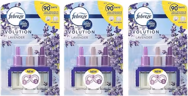 Ambi Pur Lavender Air Freshener Refills, Set of 3, Blue and Purple