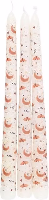 Something Different Harvest Moon Taper Candle Set, Pack of 3, Off-White