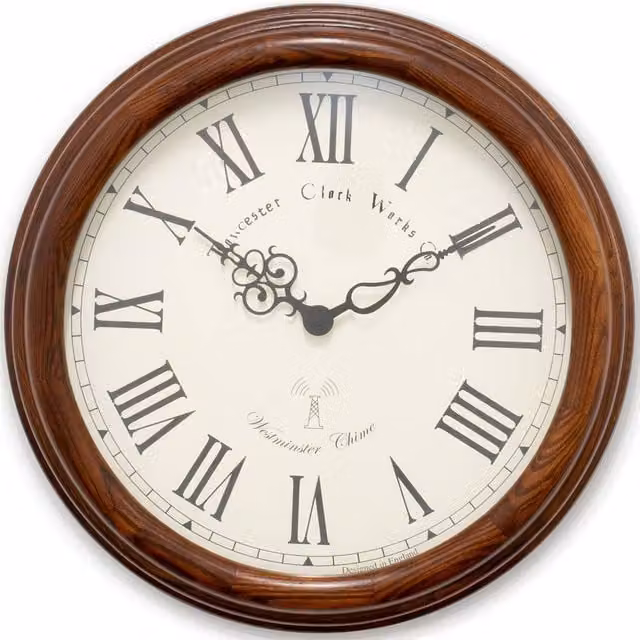 Acctim Lacock Radio Controlled Westminster Chime Wall Clock in Brown Wood – 1