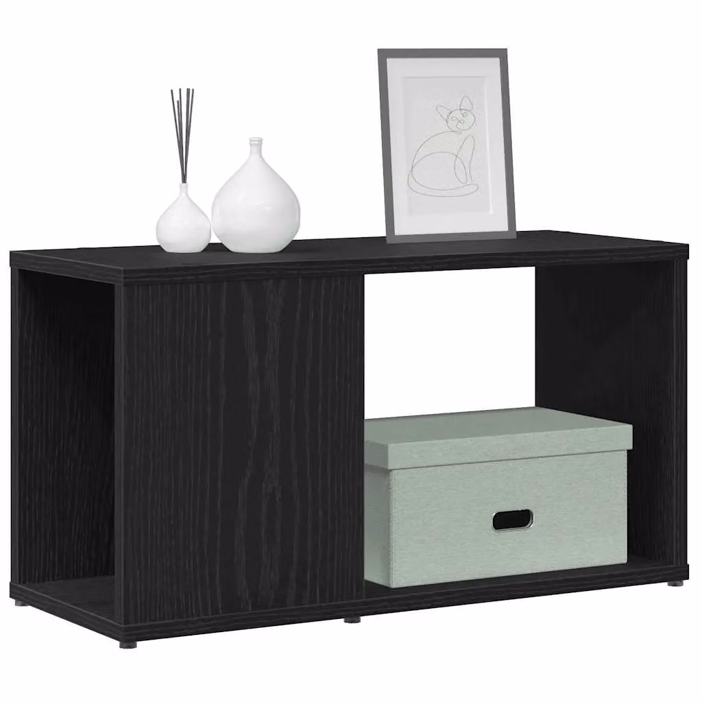 Berkfield Home Black Oak TV Cabinet in Matt MDF, W/D/H: 60 x 24 x 32 cm – 4