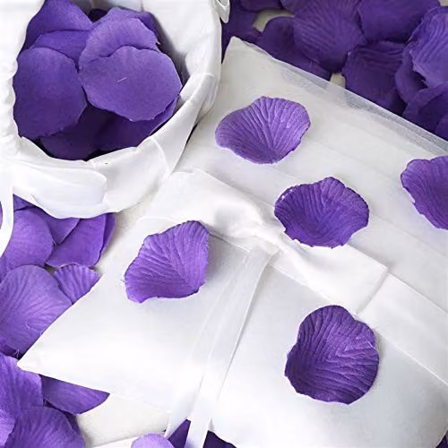 Shatchi 100pcs Purple Silk Rose Petal Confetti for Wedding, Anniversary and Mother's Day Table Decorations – 3
