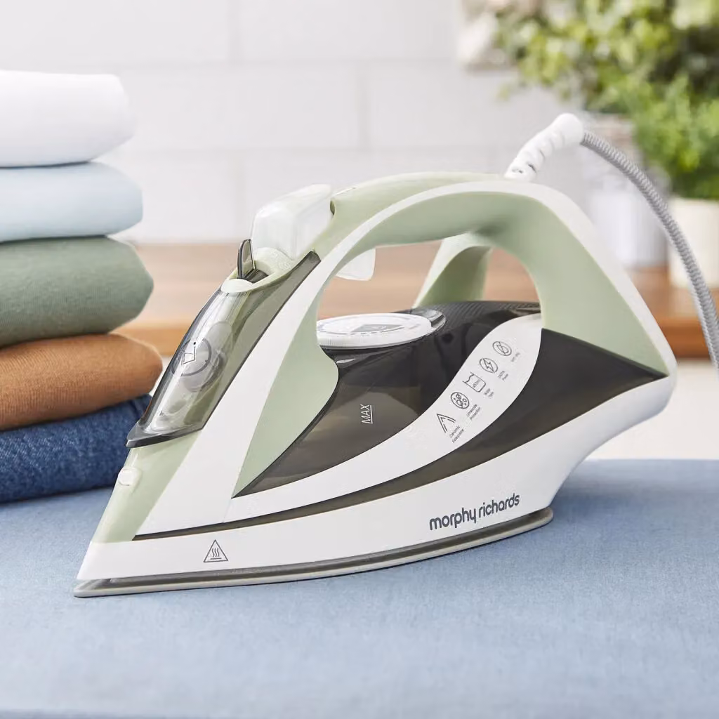 Morphy Richards Steamflow Turbo Steam Iron with Ceramic Soleplate, 2400W, Green and Grey – 2