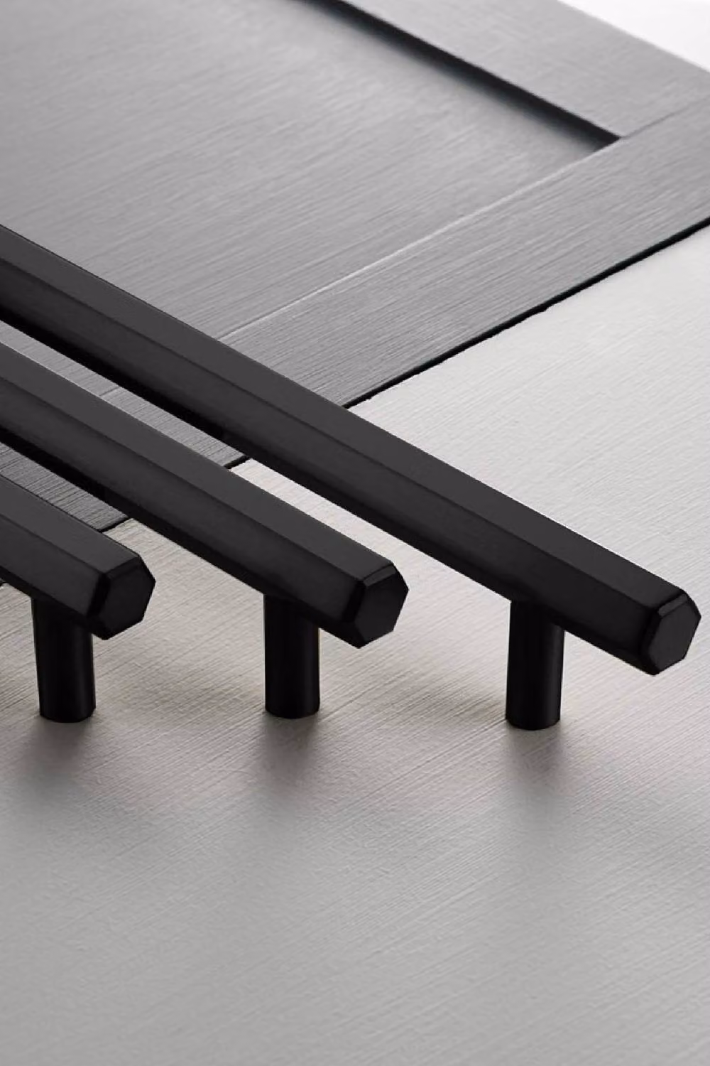 Pushka Home Solid Brass Hexagonal Bar Handle in Matt Black, Hole Centre 160mm – 3