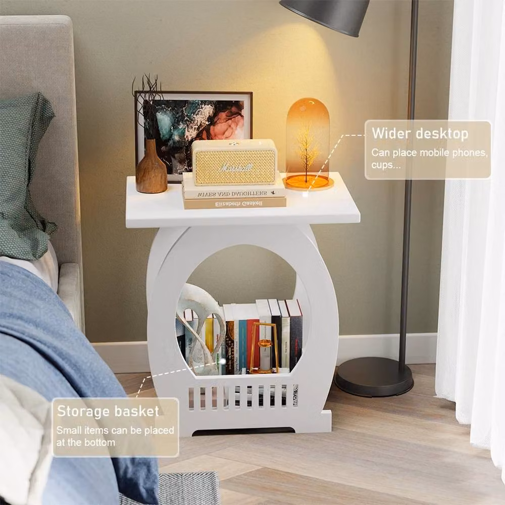 FLAVORA Modern White Matt Bedside Table and Side Cabinet – 3