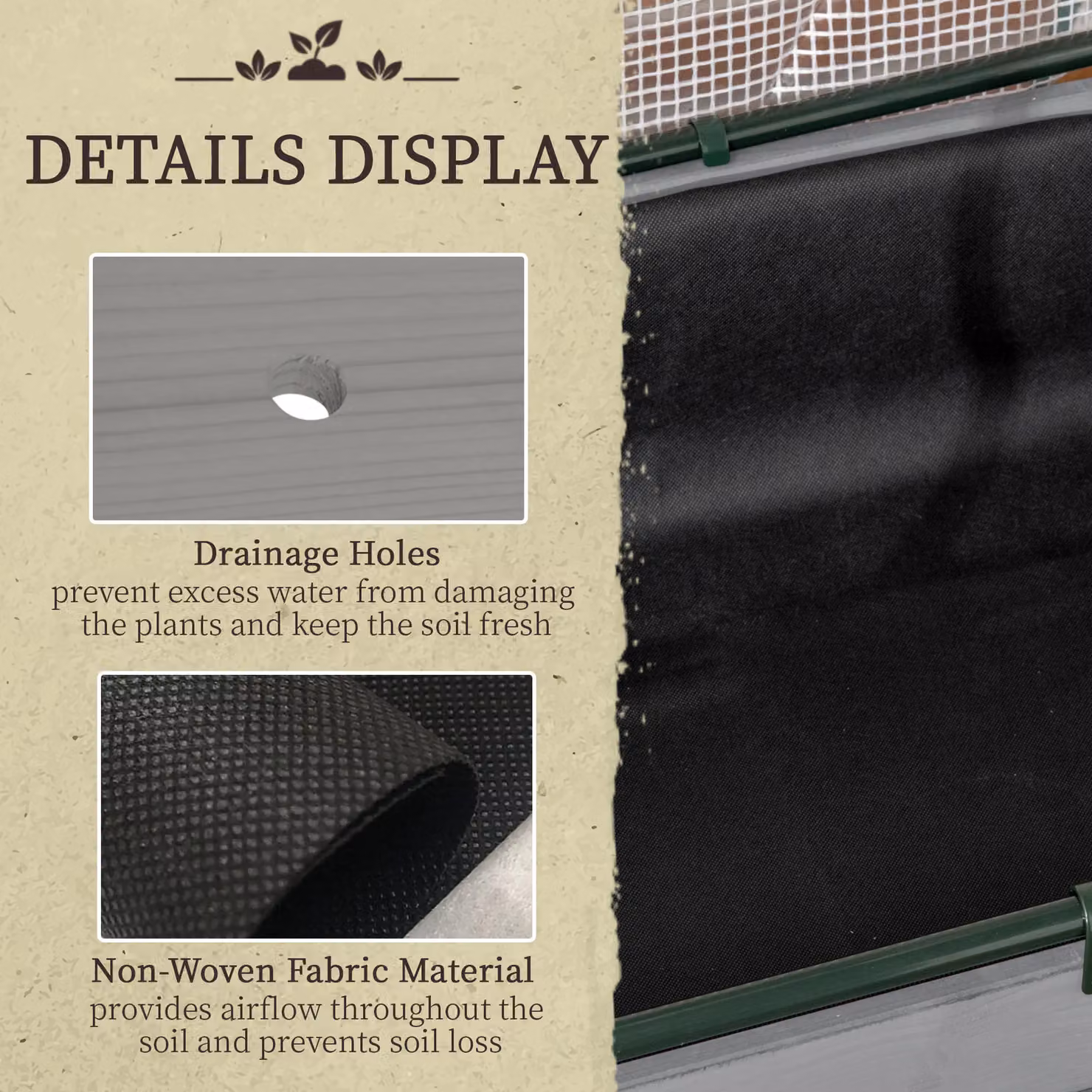 OUTSUNNY Raised Garden Bed with PE Cover in Dark Grey – 3