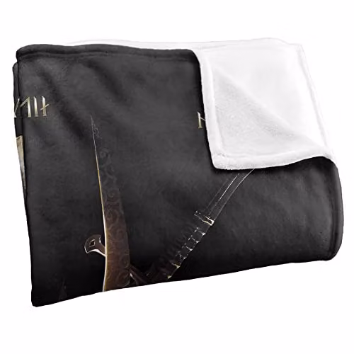 WB 100 Lord of the Rings Sauron Runes Super Soft Fleece Throw Blanket, White, W/D/H: 152 x 127 cm – 2