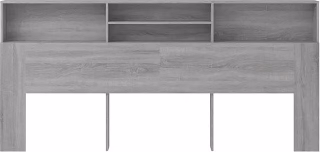 Berkfield Home Modern Headboard Cabinet in Grey Sonoma with Integrated Bedside Shelf, W/D/H: 220 x 19 x 103.5 cm