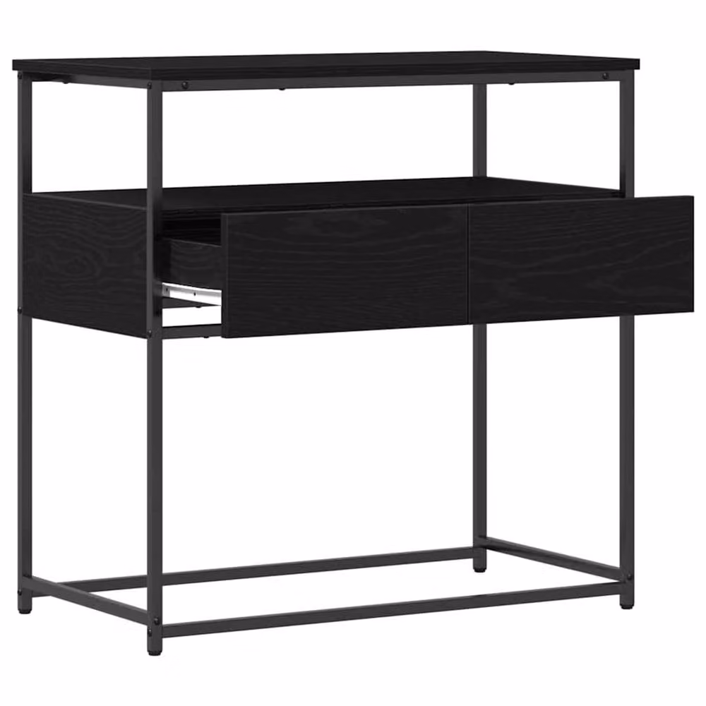 Berkfield Home Modern Console Table in Black Oak with Steel Sled Base, W/D/H: 75 x 40 x 75 cm – 3