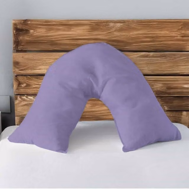 Snug City Microfibre Soft Touch V Shape Plain Dyed Pillowcase in Purple