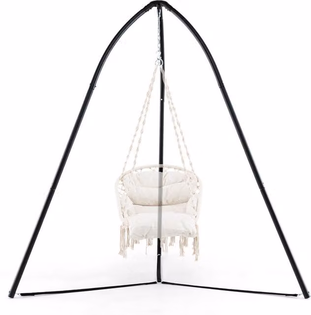 COSTWAY Black Metal Hanging Chair Stand